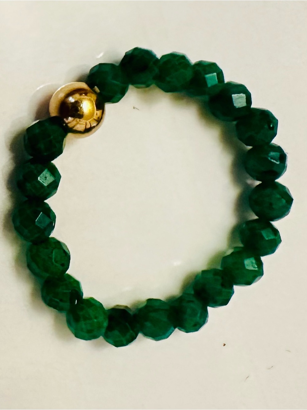 New 14K Solid Gold emerald ring band solid 14K gold sz 5 6 7 or 8 adjustable